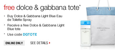 Free Dolce & Gabbana tote - Use code DGTOTE